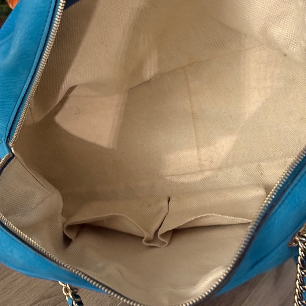 Gucci Soho Blue Nubuck Leather Shoulder Bag - Picture 14 of 15